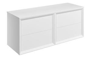 Plush 1210mm Wall Hung 4 Drawer Basin Unit Run & Top - Matt White